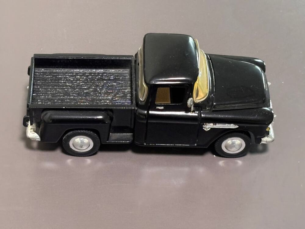 1955 Chevy Stepside Black Diecast Pickup Truck 1:36 Scale Sunnyside  SS5602